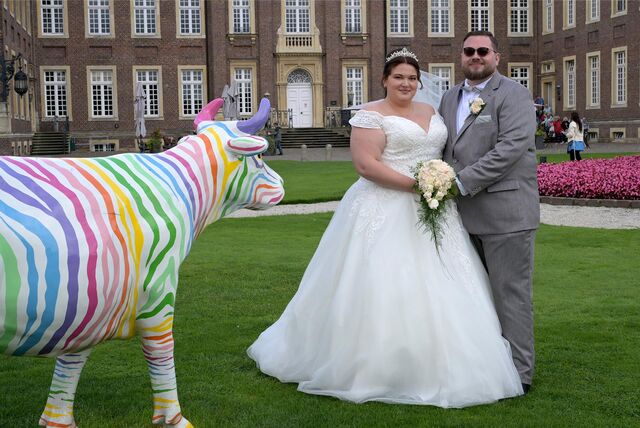 Rudolf und Christina Teske haben am Schloss Nordkirchen geheiratet.