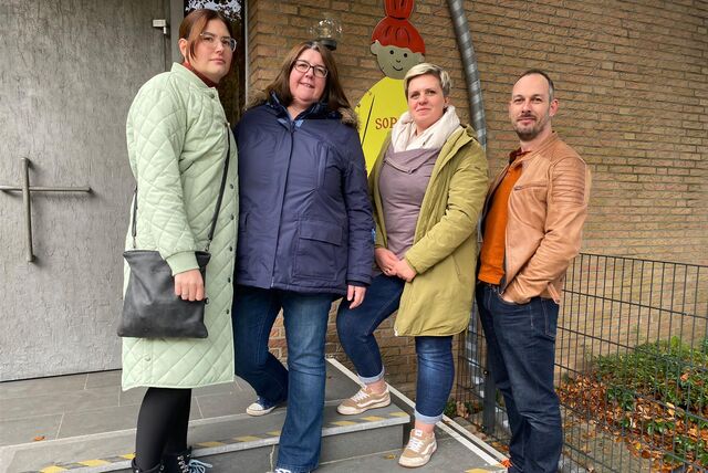 Der Elternbeirat der Kita St. Sophia Stockum, hier mit (v.l.n.r.) Jana Wenge, Simone Geisler, Julia Sons und Sebastian Will, ist in Sorge.