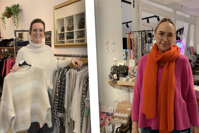 Claudia Kauhaus (l.) und Anna Falke (r.) stehen in ihren Schwerter Läden.