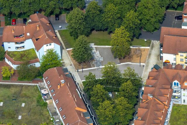 Ein Blick aus der Luft auf den Bruayplatz in Fröndenberg
