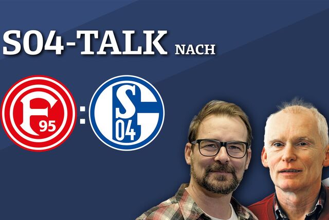 Schalke-Experte Frank Leszinski und Schalke-Reporter René Preuß im Schalke-Talk nach dem Spiel gegen Düsseldorf.