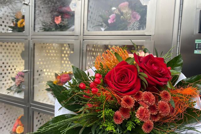 Frische Blumen aus dem Blumenautomaten.