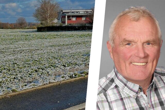 Die Bildmontage zeigt ein Feld zwischen Ruhekopf und Ostfeldweg in Lünern und den Ortsvorsteher Werner Clodt