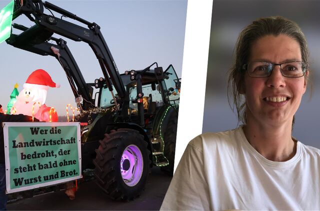 Trecker und Landwirtin Birgit Backs