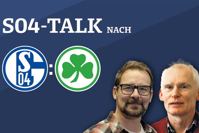 Schalke-Reporter René Preuß und Frank Leszinski im Schalke-Talk nach dem Spiel gegen Greuther Fürth.