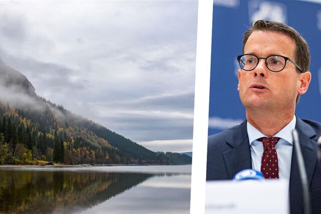 Links ein See und ein Berg in Norwegen, rechts Martin Botzenhardt