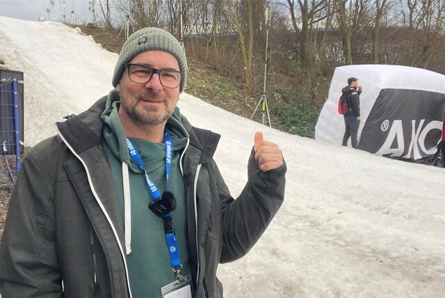 Rundgang vor dem großen Spektakel: René Preuß beim WTC Biathlon rund um die Veltins Arena in Gelsenkirchen.
