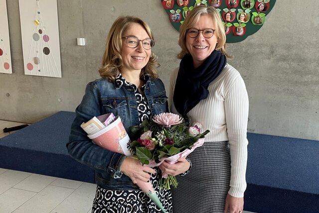 Konrektorin Katja Kranz (l.) und Schulleiterin Nicola Buschkotte (r.) von der Wiehagenschule Werne