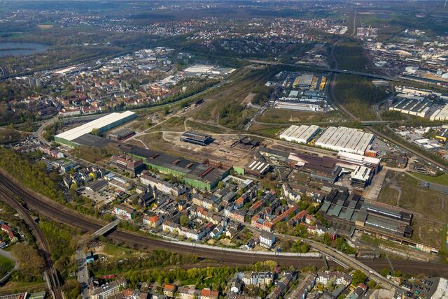 Die frühere Fläche von Hoesch Spundwand und Profil nahe der Dortmunder City wartet auf ihre Entwicklung.