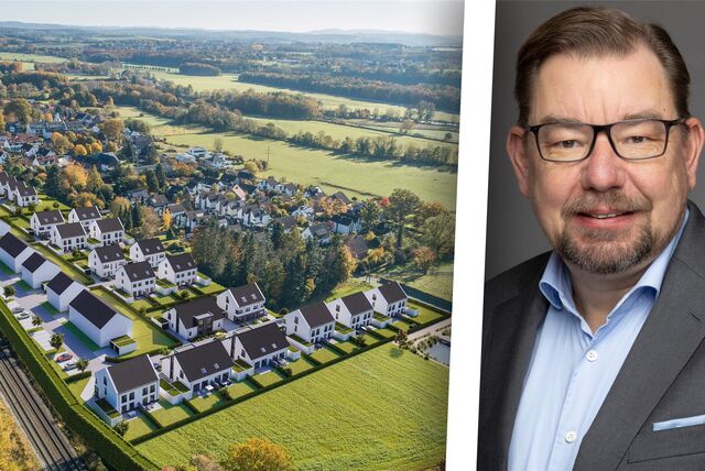 So soll das Neubaugebiet „Im Westfelde“ bald mal aussehen. Beta-Geschäftsführer Dirk Salewski ist bisher sehr zufrieden mit dem Ablauf des Projekts.