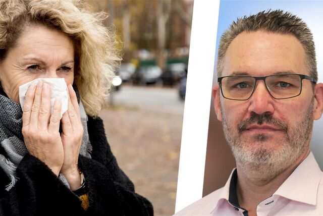 Frau mit Schnupfen und Dr. Arne Krüger