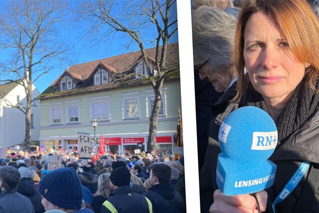 Schwerterinnen und Schwerter kommen auf dem Postplatz zusammen und demonstrieren gemeinsam am Samstag (27.1.) gegen Rechtsextremismus. Reporterin Martina Niehaus berichtet live.
