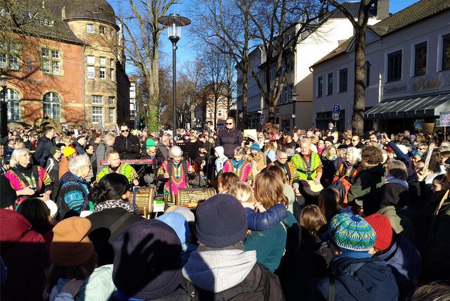 Demonstration auf dem Postplatz in Schwerte