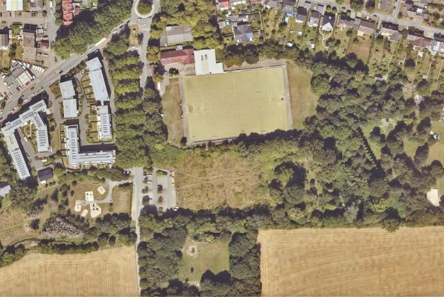 Ein Luftbild zeigt das Areal um den Schützenhof an der Schützenstraße in Schwerte.