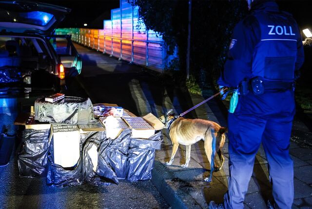 Auch ein Spürhund des Zoll kam am Freitag zum Einsatz.