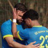 Spieler der SG Gahmen beim Torjubel