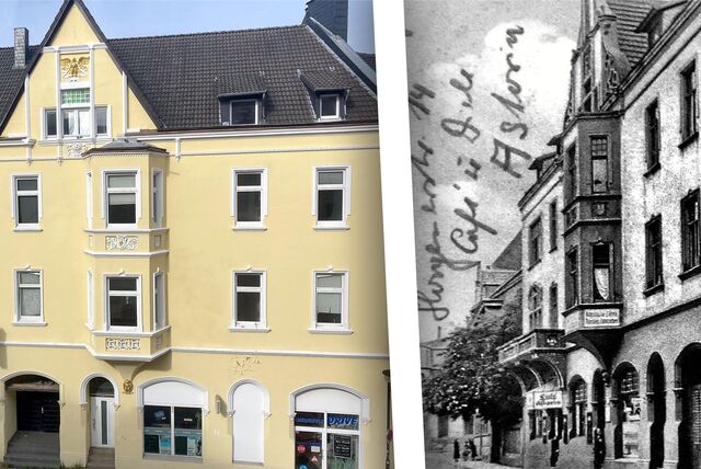 Die Immobilie an der Hagener Straße 14 in Schwerte: heute und um 1900.