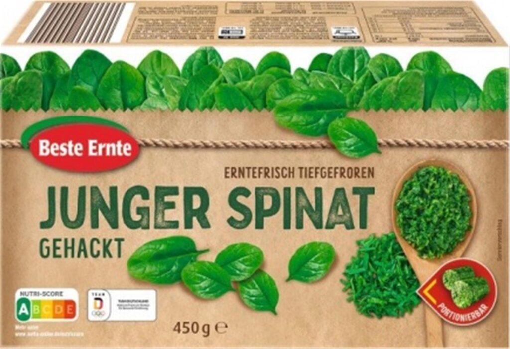 Eine Packung des Tiefkühl-Spinates von Netto (Beste Ernte), der von einem Rückruf betroffen ist. Eine Packung des Tiefkühl-Spinates von Netto (Beste Ernte), der von einem Rückruf betroffen ist.