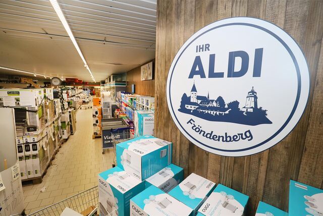Logo von Aldi in der Filiale am Bruayplatz in Fröndenberg