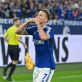 13.04.2024, Fussball, 2. Bundesliga, 29. Spieltag Saison 2023/2024, FC Schalke 04 – 1. FC Nuernberg, Paul Seguin (FC Schalke 04) freut sich über das Tor zum 2:0.