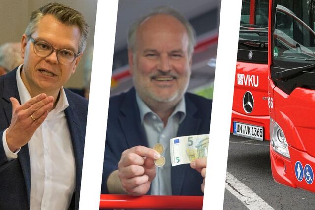 VKU Kreis Unna: Alleiniger Geschäftsführer seit 1. März 2024 ist Kreisdirektor und Kreiskämmerer Mike-Sebastian Janke (l.); zum 29. Februar trennte sich das kommunale Verkehrsunternehmen von André Pieperjohanns.