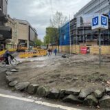 Baustelle an der Kreuzung von Hansastraße und Kampstraße in Dortmund.
