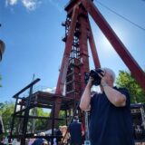 Dreharbeiten unter dem Förderturm in Kamen