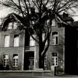 Eine Montage zeigt links eine historische Aufnahme der Buche vor der früheren Katahrinen Schule in Unna – und rechts den ehemaligen Landrad des Kreis Unna Michael Makiolla.