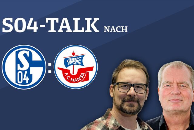 Sprechen nach der Partie gegen Rostock über das Spiel: Schalke-Reporter René Preuß und Schalke-Experte Norbert Neubaum.