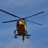 Ein Hubschrauber im Einsatz.