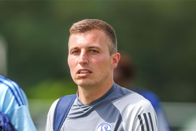 15.08.2023, Fussball, Testspiel, Saison 2023/2024, U23 FC Schalke 04 – FC Schalke 04, Jakob Fimpel (FC Schalke 04) Foto: Tim Rehbein/RHR-FOTO