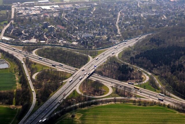 Luftaufnahme vom Westhofener Kreuz in Schwerte.