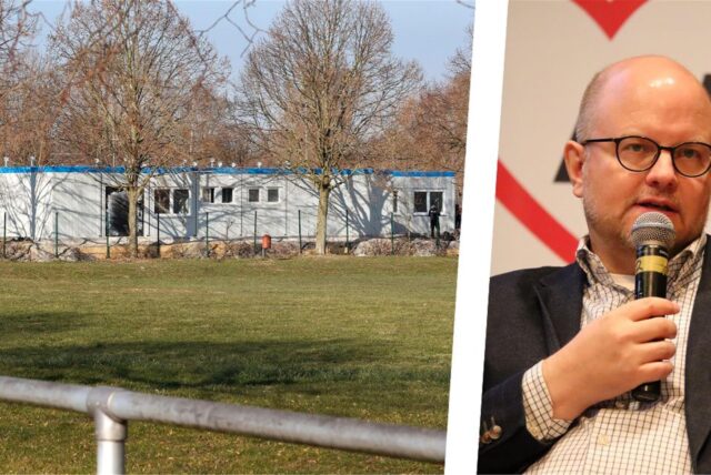 Bildermontage von Containern und von Daniel Frieling von der Awo.