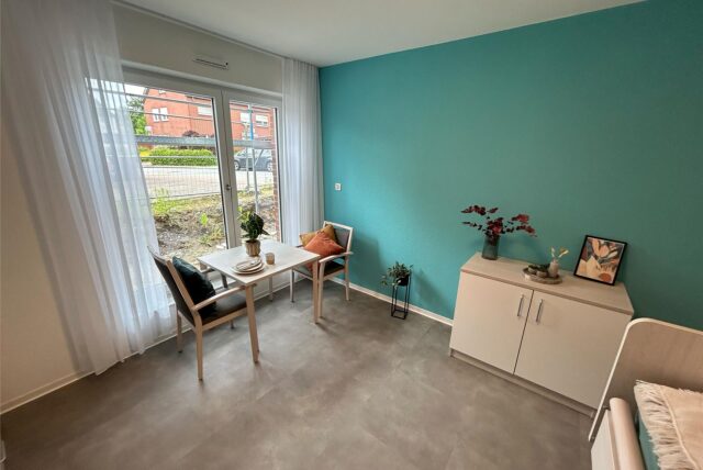 Das Musterzimmer des neuen Borker Seniorenzentrums ist hell und für die Bewohner komfortabel gestaltet. So werden auch die anderen Bewohnerzimmer ausgestattet sein.