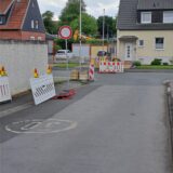 Durchfahrtsverbotschild an der Einmündung der Goethestraße in das Südfeld in Heeren-Werve.