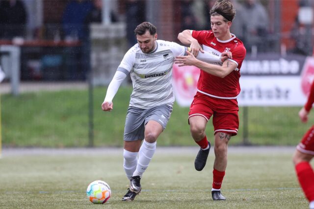 Nordkirchens Nils Venneker im Duell mit einem Hammer Gegenspieler.