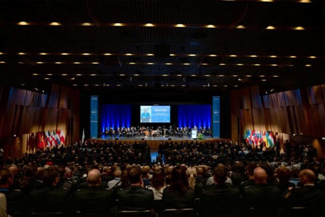 Herbert Reul (CDU) spricht bei der Eröffnungsfeier für das «International Police Cooperation Center» (IPCC).