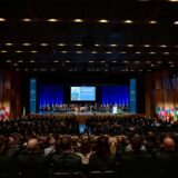 Herbert Reul (CDU) spricht bei der Eröffnungsfeier für das «International Police Cooperation Center» (IPCC).