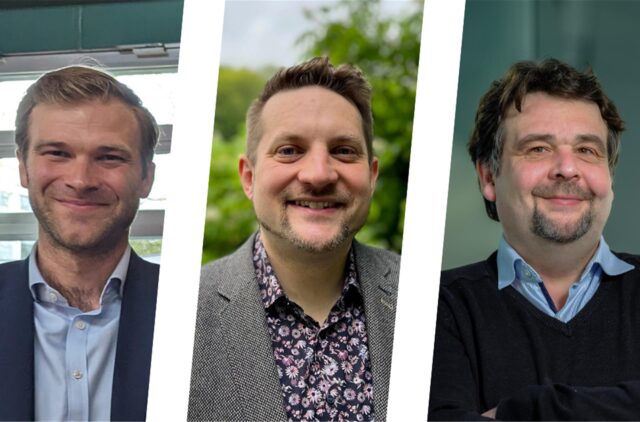 Die frisch gewählten Europaabgeordneten (v.l.) Dr. Tobias Cremer (SPD), Sebastian Everding (Tierschutzpartie) und Dennis Radtke (CDU).
