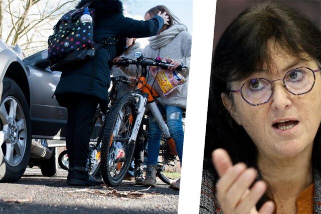 Montage: Elterntaxi Symbolbild (links), Kamens Bürgermeisterin Elke Kappen (rechts)
