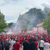 Auf der Kleppingstraße haben sich tausende türkische Fans vor dem EM-Spiel getroffen.
