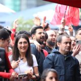 Feiernde Fans der Türkei