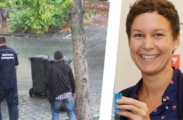 Montage aus Einsatz des Ordnungsdienstes und Ordnungsdezernentin Hanna Schulze.