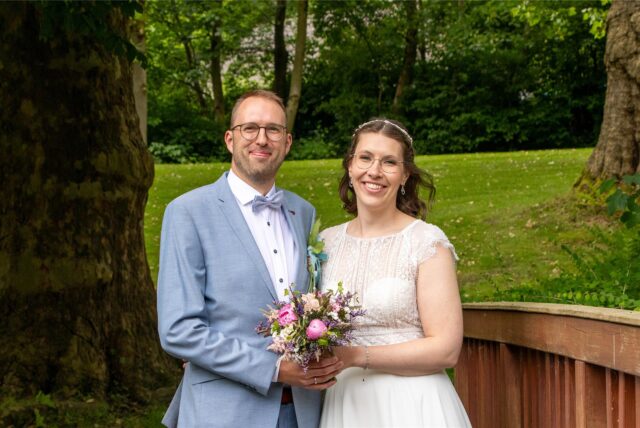 Franziska Spohn und Max Zörner haben auf dem Standesamt am Haus Goldschmieding geheiratet.