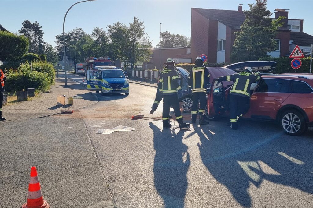 gesperrte Kreuzung nach Unfall in Werne