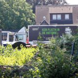 VKU, GWA, GSW: Müllfahrzeuge der GWA parken auf dem Betriebshof der VKU an der Lünener Straße. Das Bild entstand bei Arbeiten an der Fernwärmeleitung der GSW.