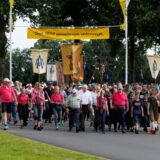 Pilger auf dem Weg von Osnabrück nach Telgte.