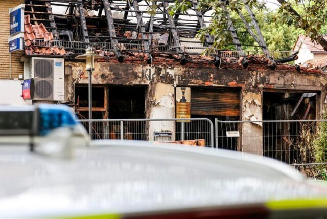 Die ausgebrannte Bar in Herford nach dem Feuer.