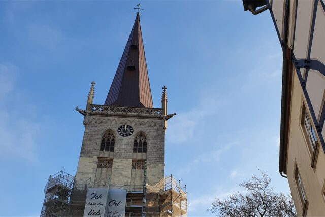 Der Kirchturm der Evangelischen Stadtkirche in Unna.