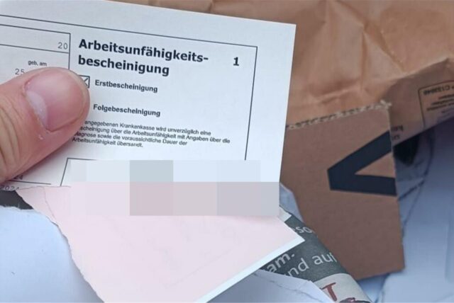 Grob zerrissene Krankschreibung